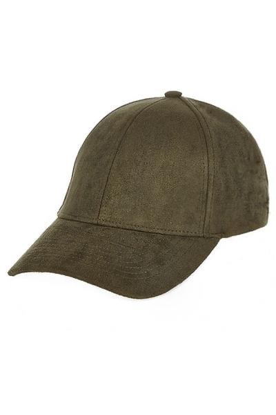 Suede Cap - Olive