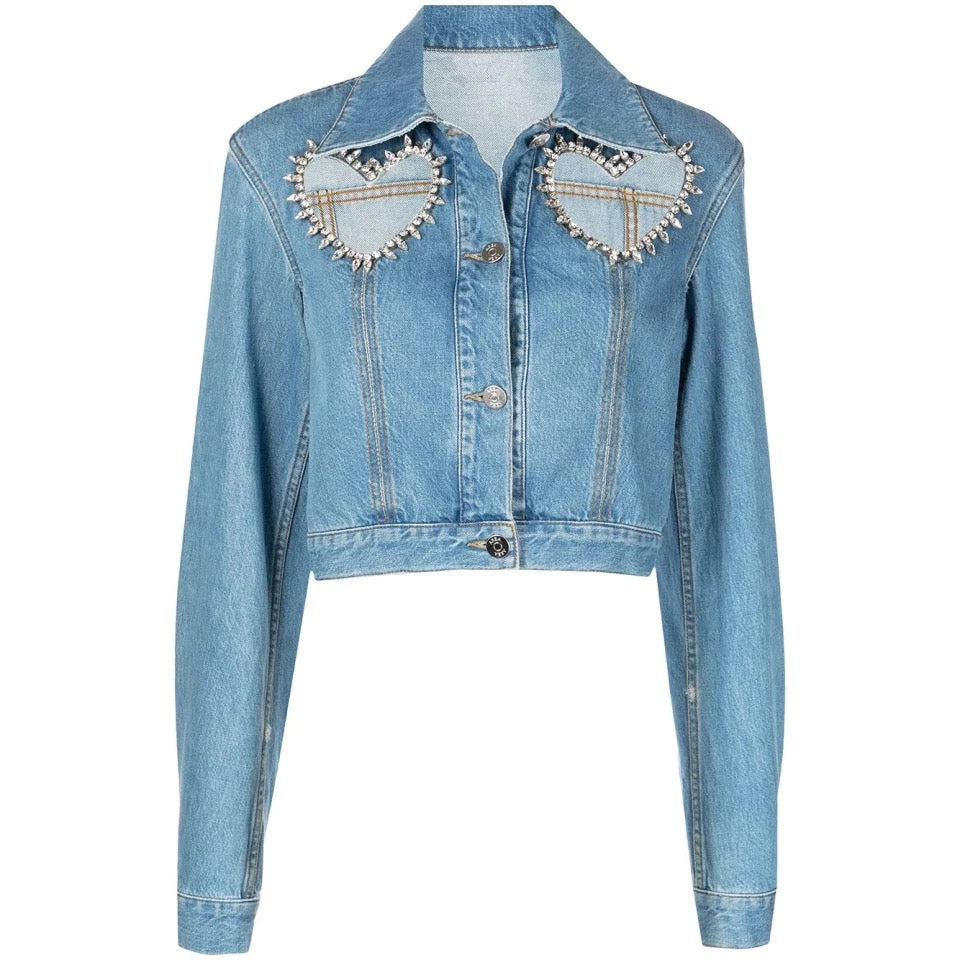 Miley Crystal Cut Denim Jacket