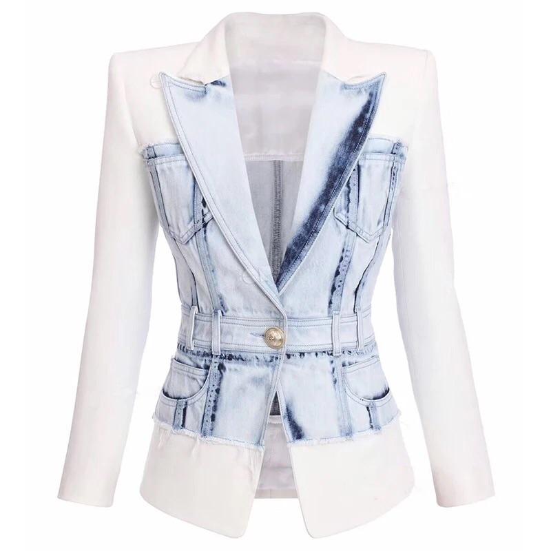 Denim Patchwork Blazer