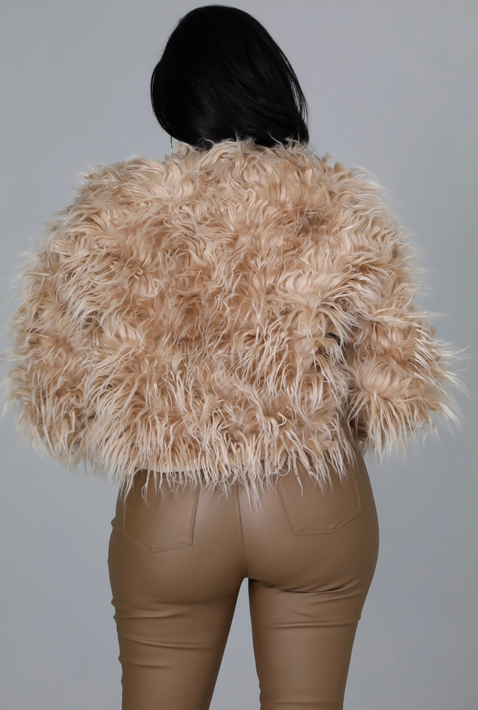 Taupe Faux Fur Jacket