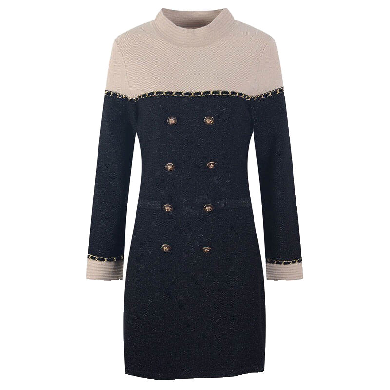 Olivia Bi Color Knitwear Dress