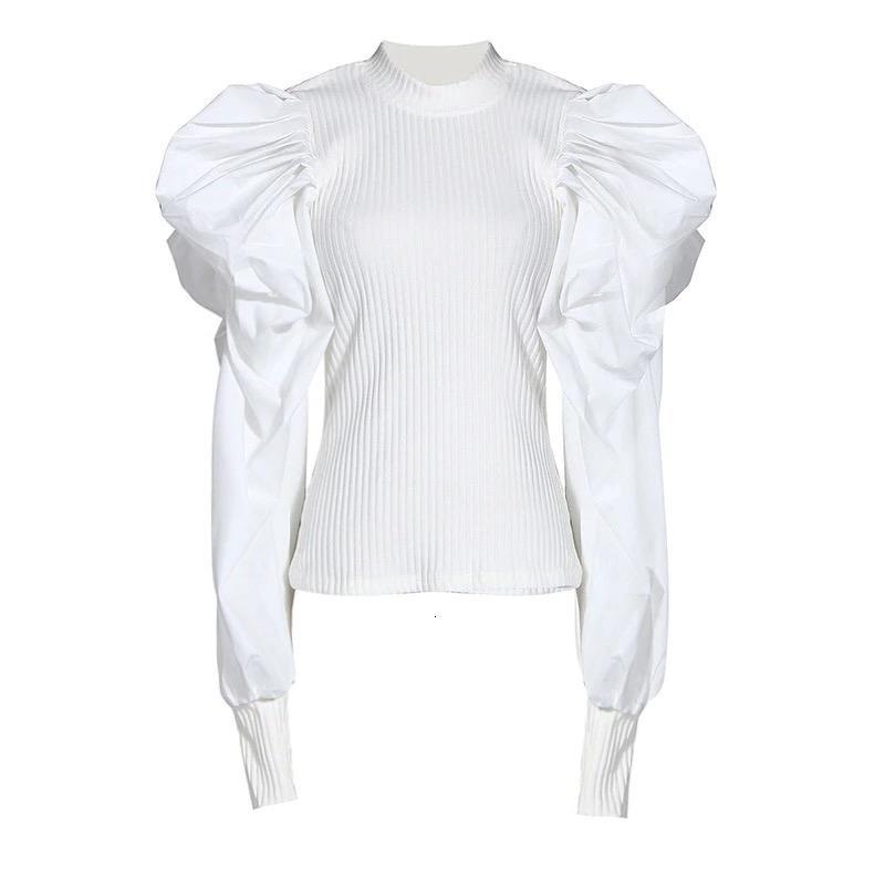 Ribbed Puff Sleeve Top