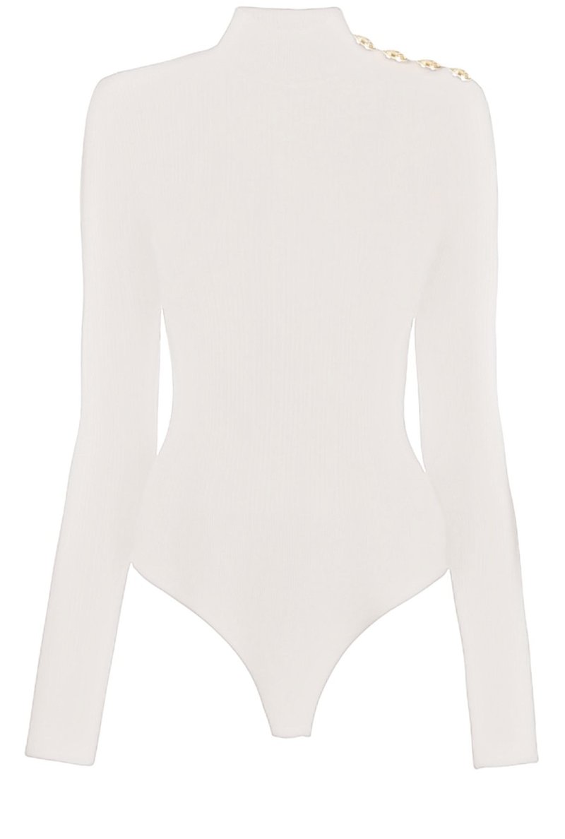 Ribbed Button Bodysuit