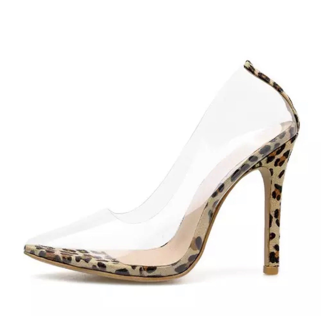 Nicole Leopard Plexi Shoe Pump