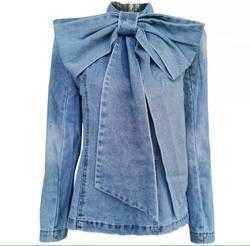 Denim Bow Blouse