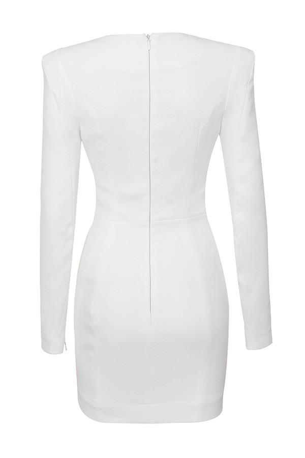 KYLIE CUTOUT MINI WHITE DRESS