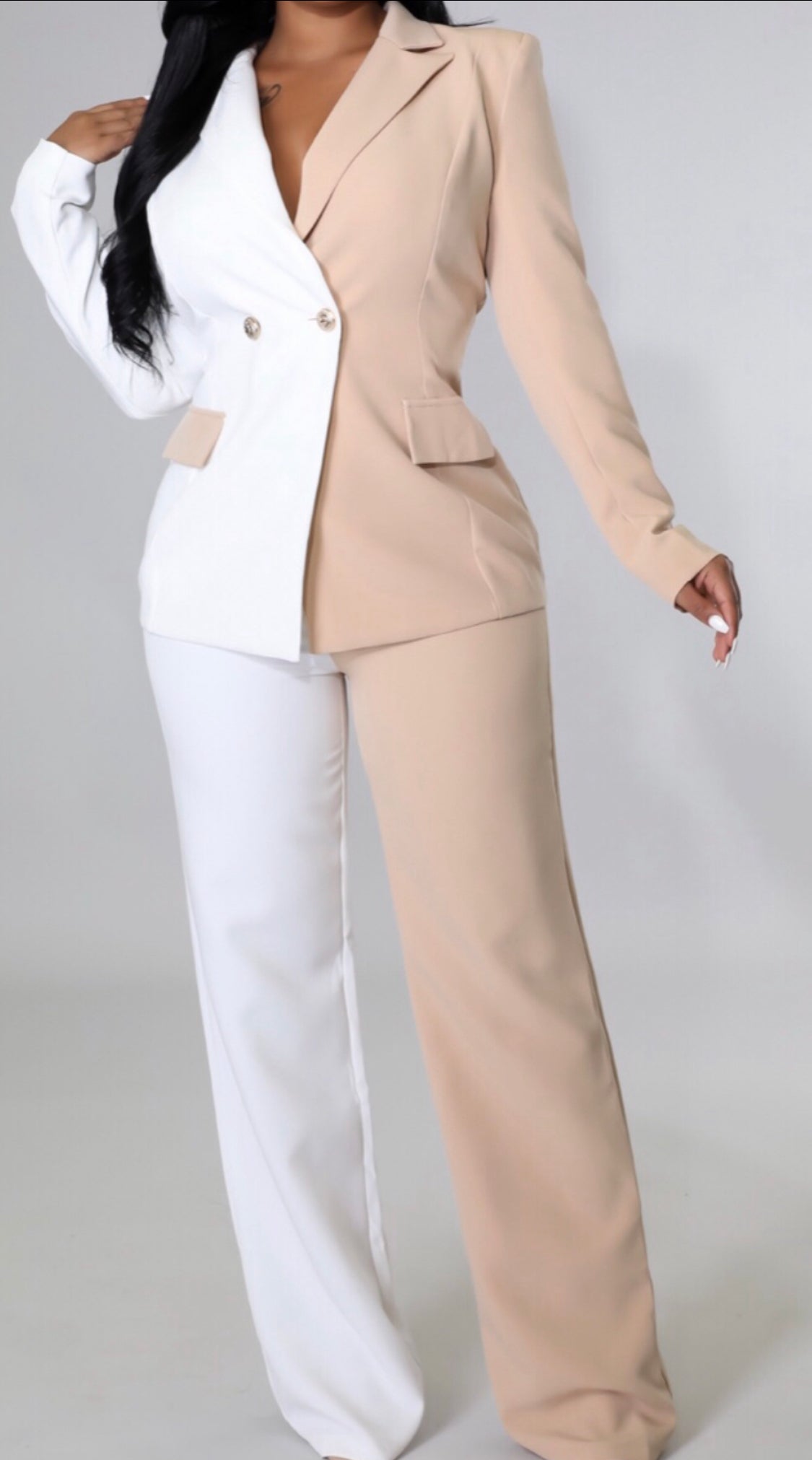 Nude & White Suit Sets