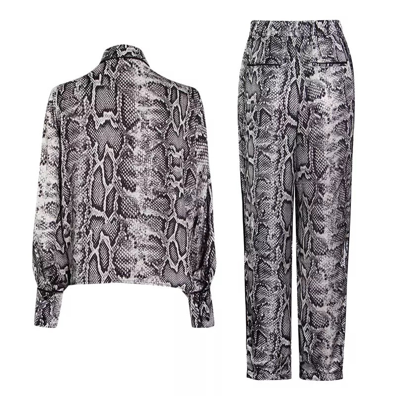 Silk Crocodile Blouse & Pants