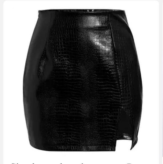 Vegan Slit Mini Skirt