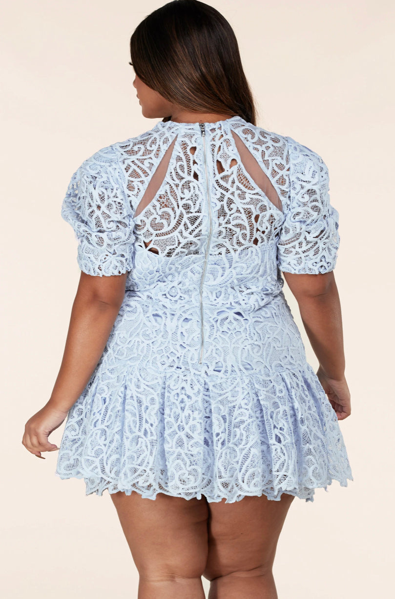 Light Blue Lace Dress Plus Size