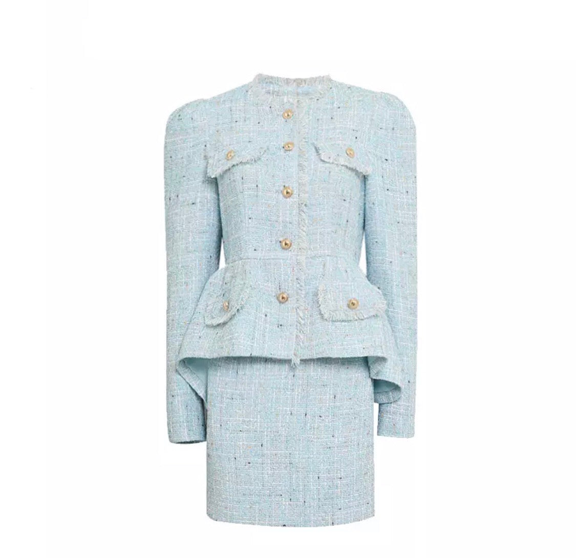 Tiffany Tweed Blazer & Mini Skirt