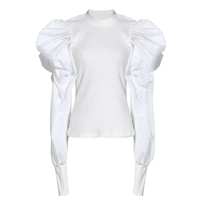 Turtleneck Puffs Sleeve Top