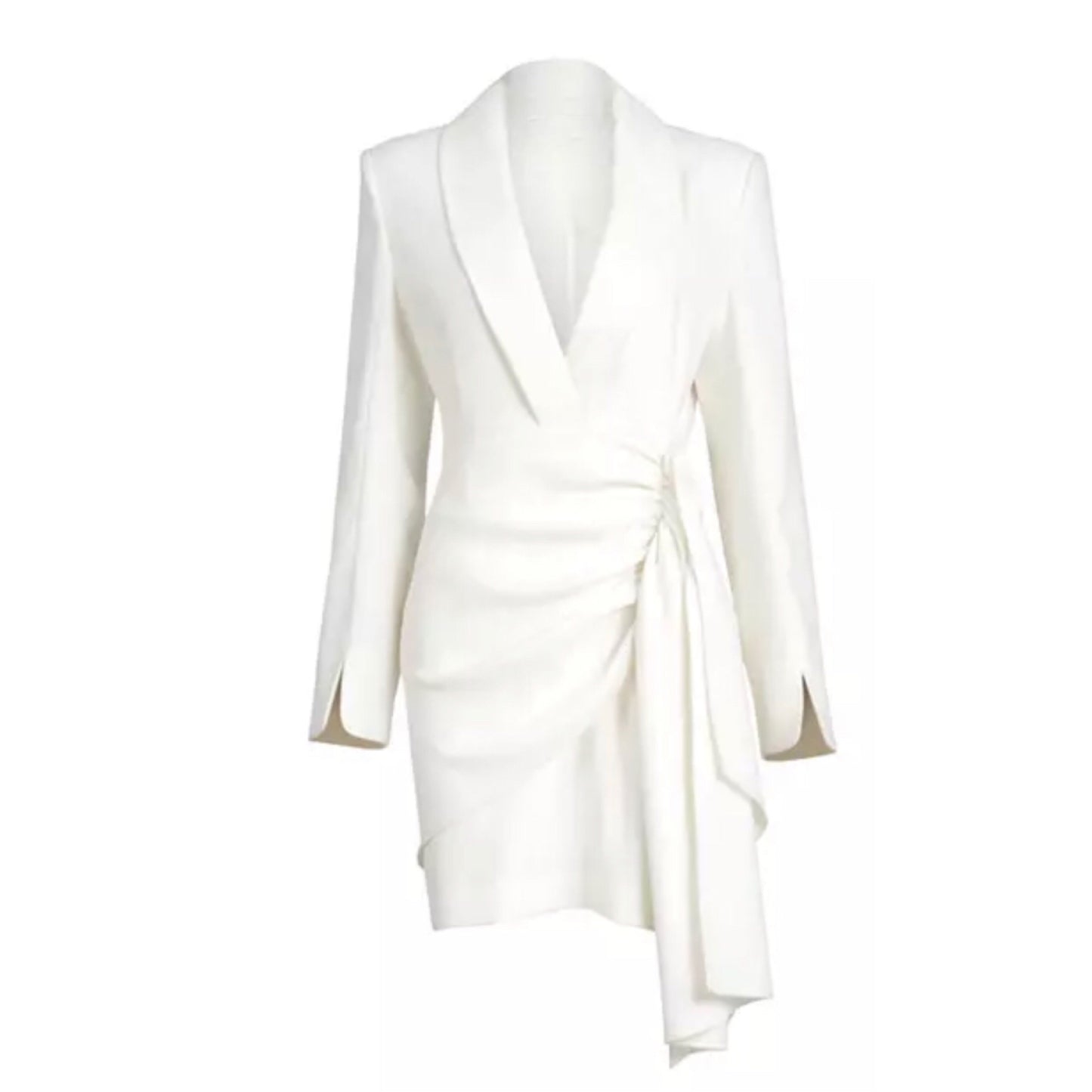 Drape Off White Mini Blazer Dress