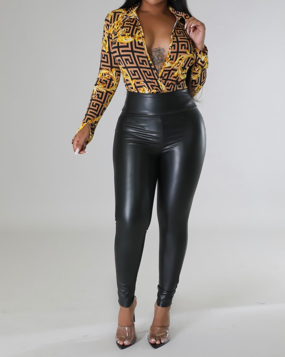 Faux Black Leather Pants