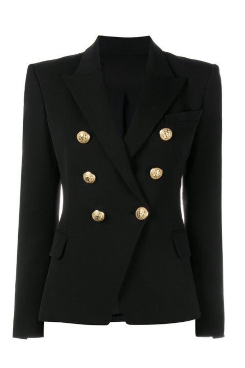 Gold Buttons Black Blazer