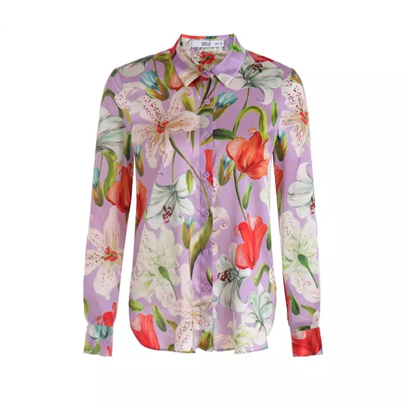 Silk Floral Long Sleeve Shirt