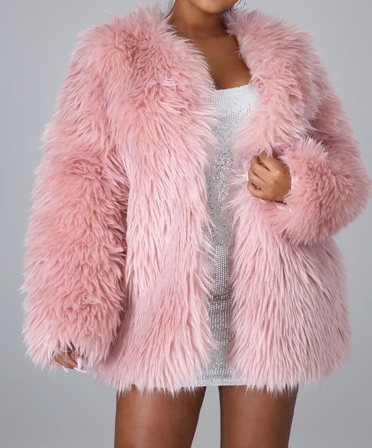 Faux Fur Muave Jacket