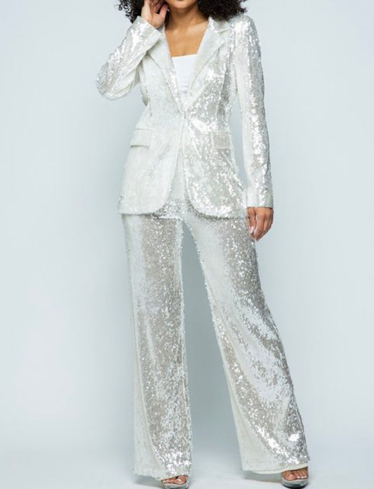 Sequins Blazer & Pants Sets