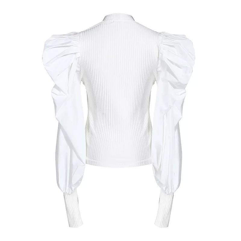 Turtleneck Puffs Sleeve Top