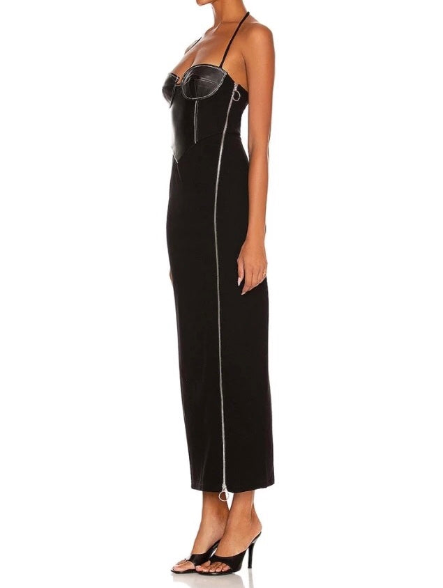 Betty Black Zipper Dress