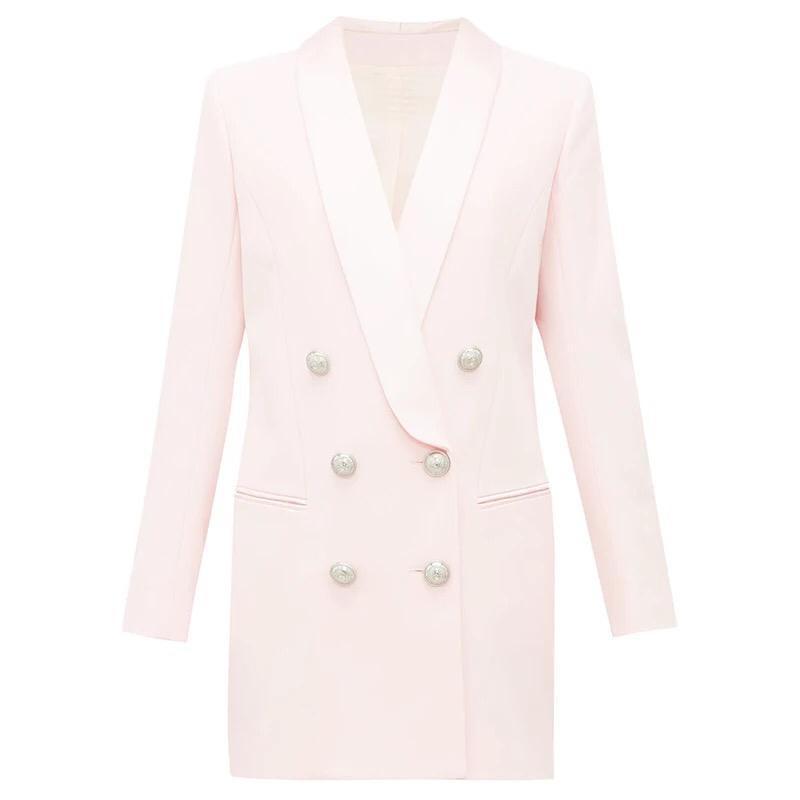 Satin Collar Blazer Dress