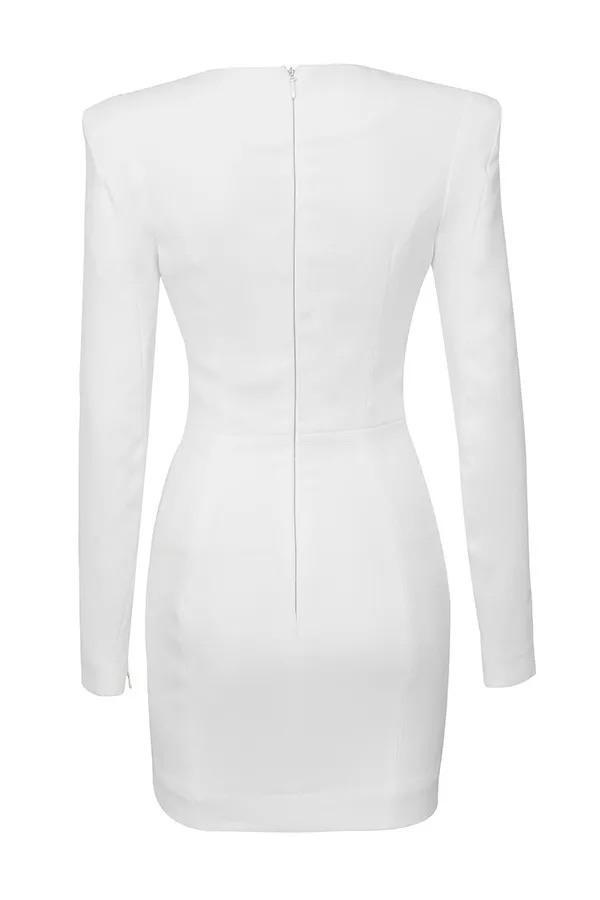 KYLIE CUTOUT MINI WHITE DRESS