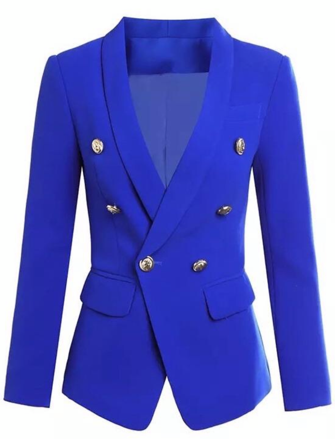 Royal Blue Gold Buttons Blazer