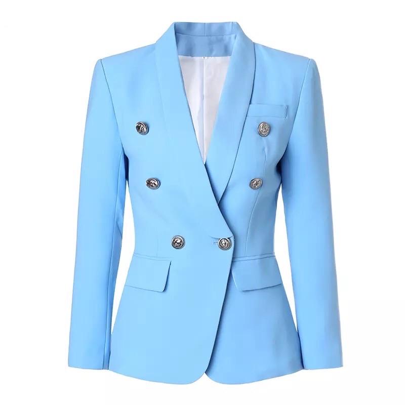 Silver Buttons Sky Blue Blazer