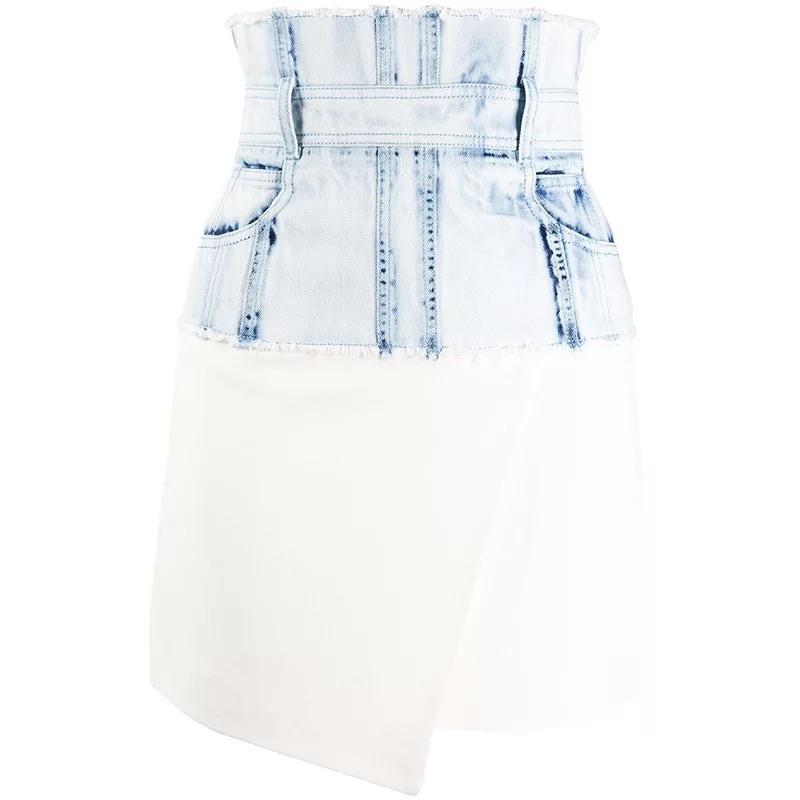 Denim Patchwork Skirt