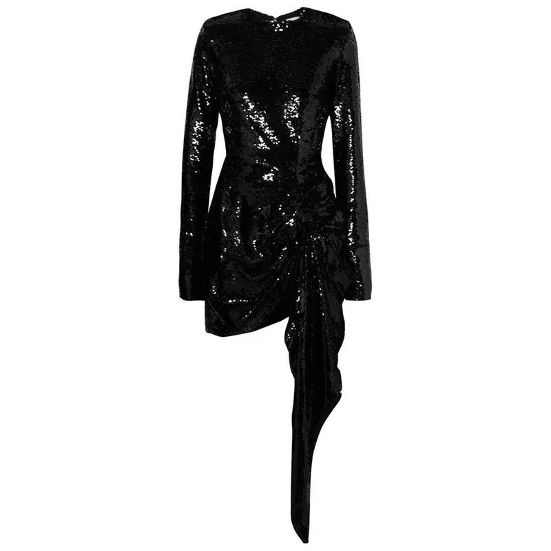 Adele Sequined Drape Dress