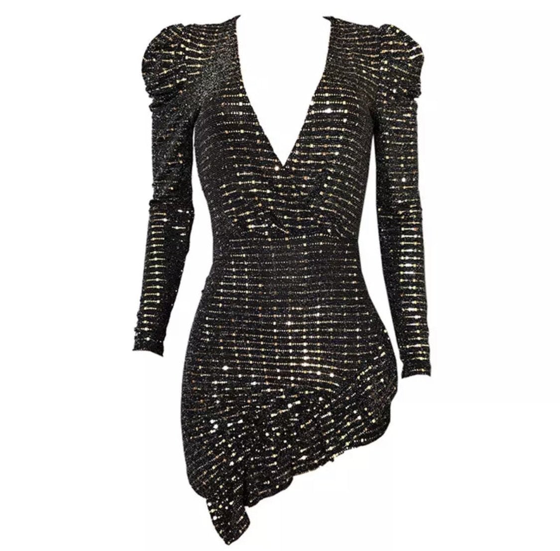 Shimmer Puff Mini Dress