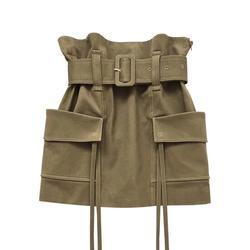 KHAKI MILITARY SKIRT